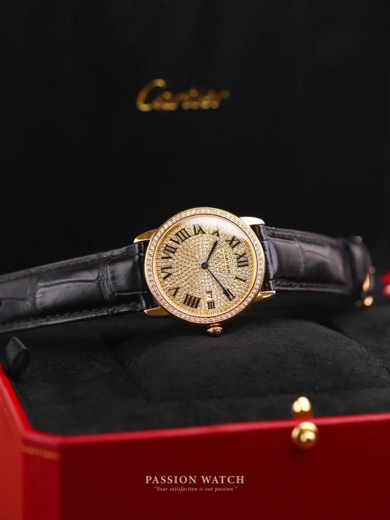 Cartier Ronde Solo W6700455 Custom Diamonds Size 36mm