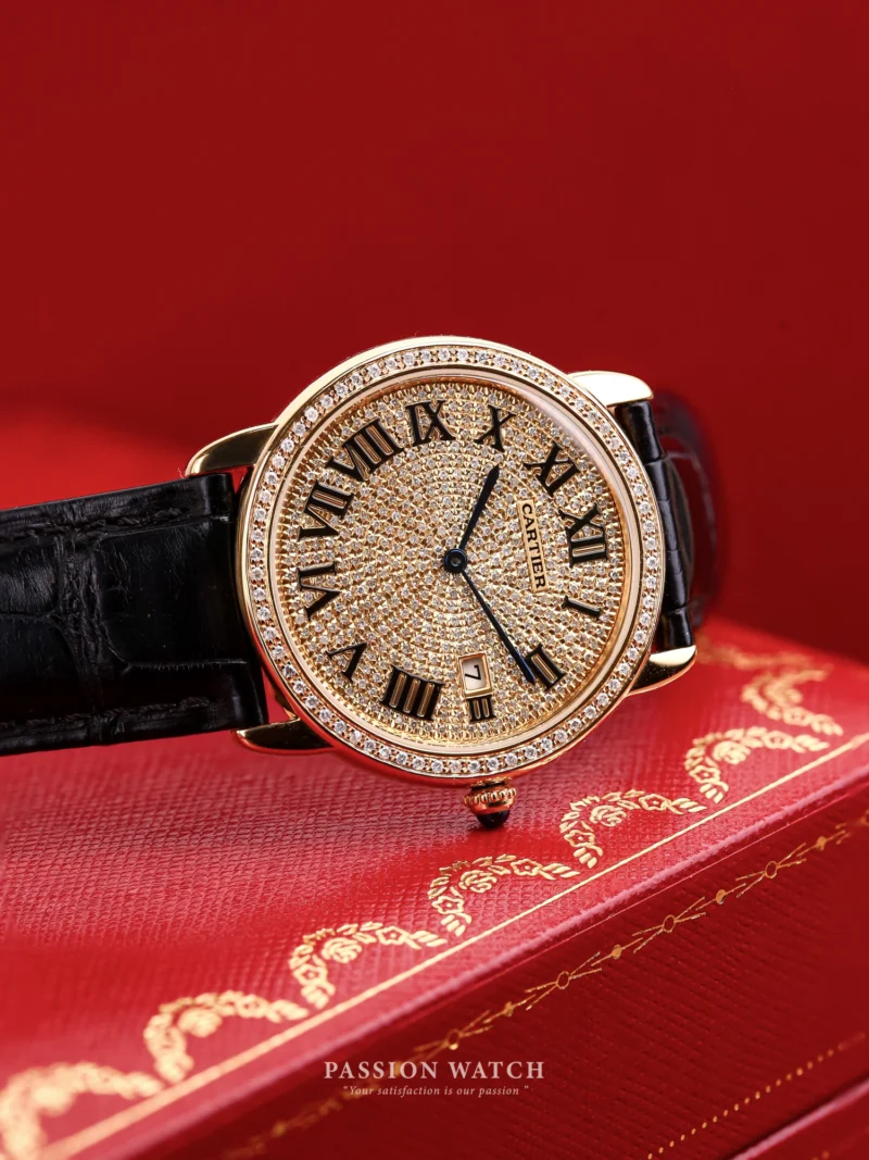 Cartier Ronde Solo W6700455 Custom Diamonds Máy Quartz Pin