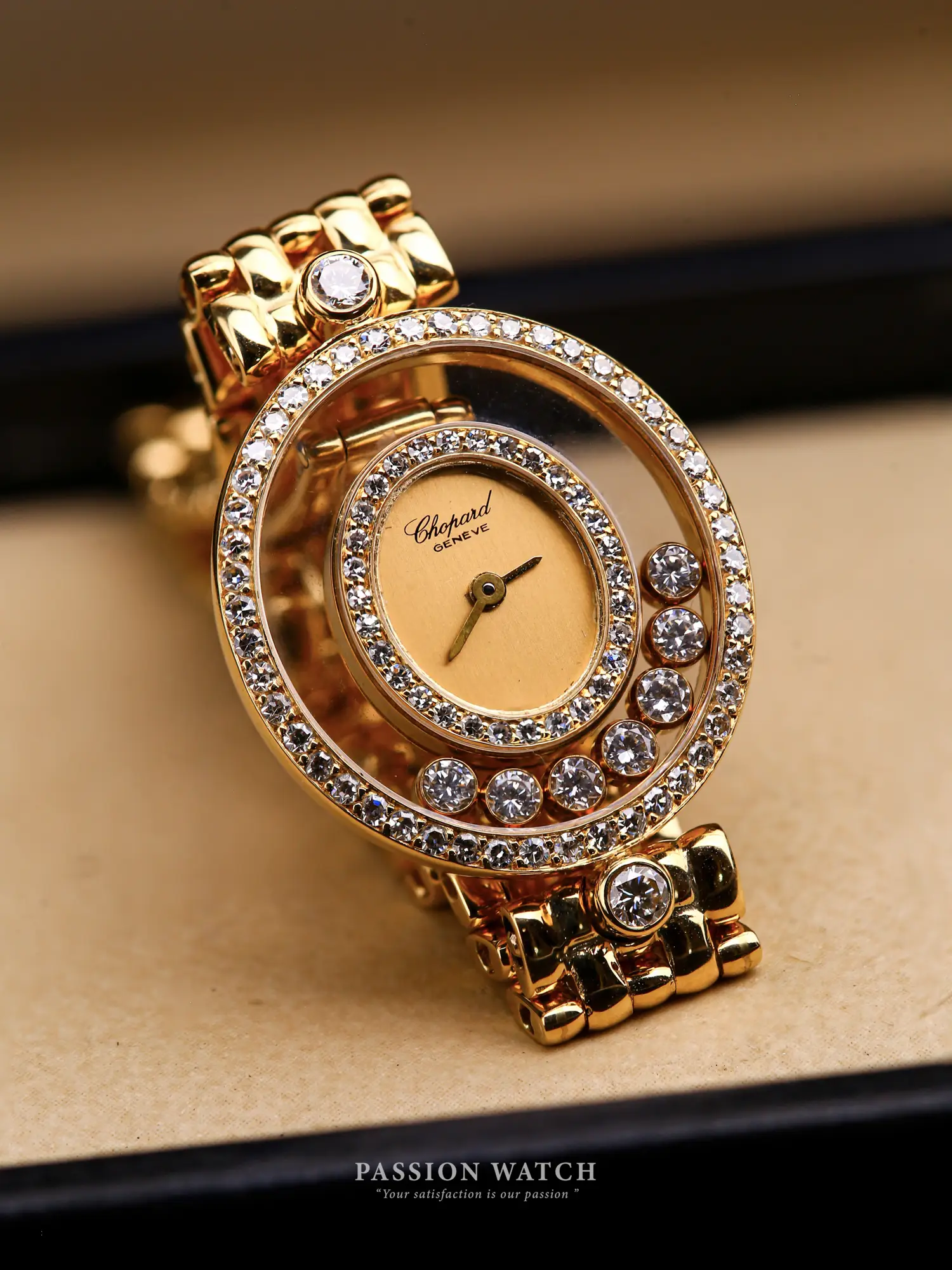 Đồng Hồ Chopard Happy Diamonds 5199 1 Đồng Hồ Vàng Khối Đính Kim Cương Chopard Happy Diamonds 5199