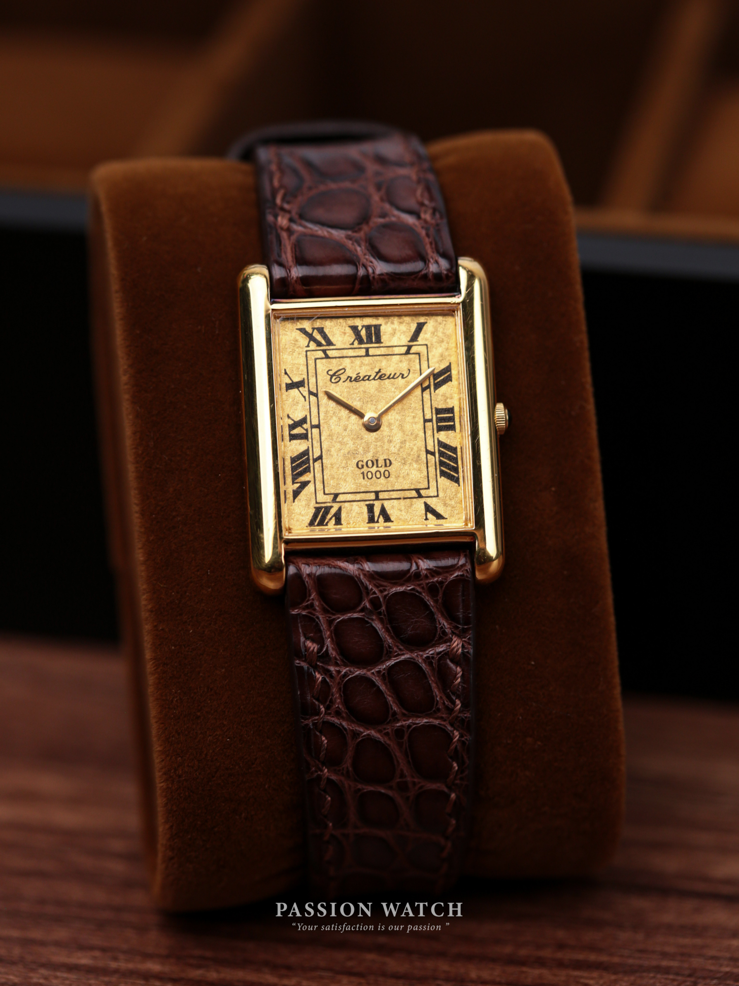 Đồng Hồ Créateur GOLD 1000 IS201 1 Créateur GOLD 1000 IS201 Tank La Mã Bạc Đúc 925 mạ vàng 24K