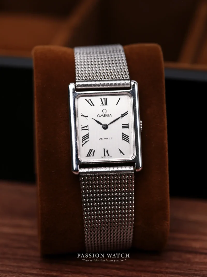 Omega De Villle Tank Ref 511.0404 Mặt số trắng, Cọc số La Mã, Dây Mesh
