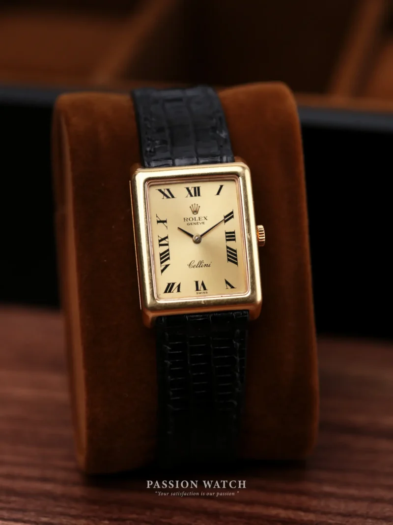 Rolex Cellini 4103 Rectangle YG Champagne Roman Dial
