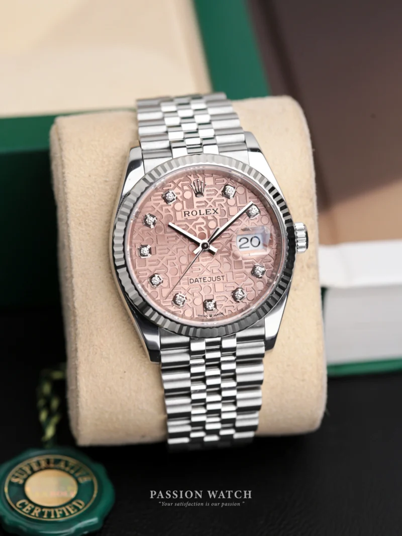 Rolex Datejust 36 126234 Mặt Số Vi Tính Hồng Cọc Kim Cương