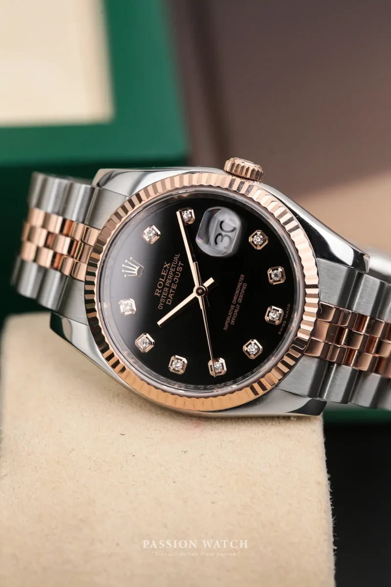 Đồng Hồ Rolex Datejust 36 116231 Mặt Số Đen Cọc Kim Cương 13 dong ho rolex datejust 36 116231 mat so den coc kim cuong 3