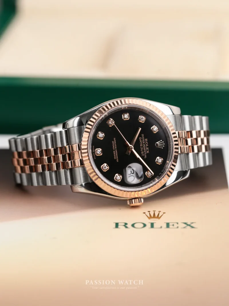 Đồng Hồ Rolex Datejust 36 116231 Mặt Số Đen Cọc Kim Cương 11 dong ho rolex datejust 36 116231 mat so den coc kim cuong 4