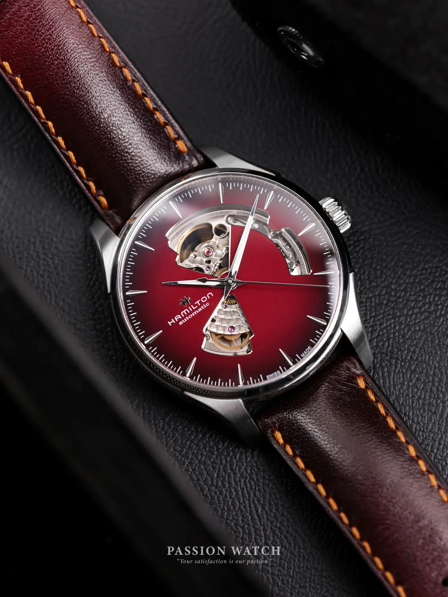 Đồng Hồ Hamilton Jazzmaster Open Heart "Burgundy" H32675570 10 dong ho hamilton jazzmaster open heart burgundy h32675570 10