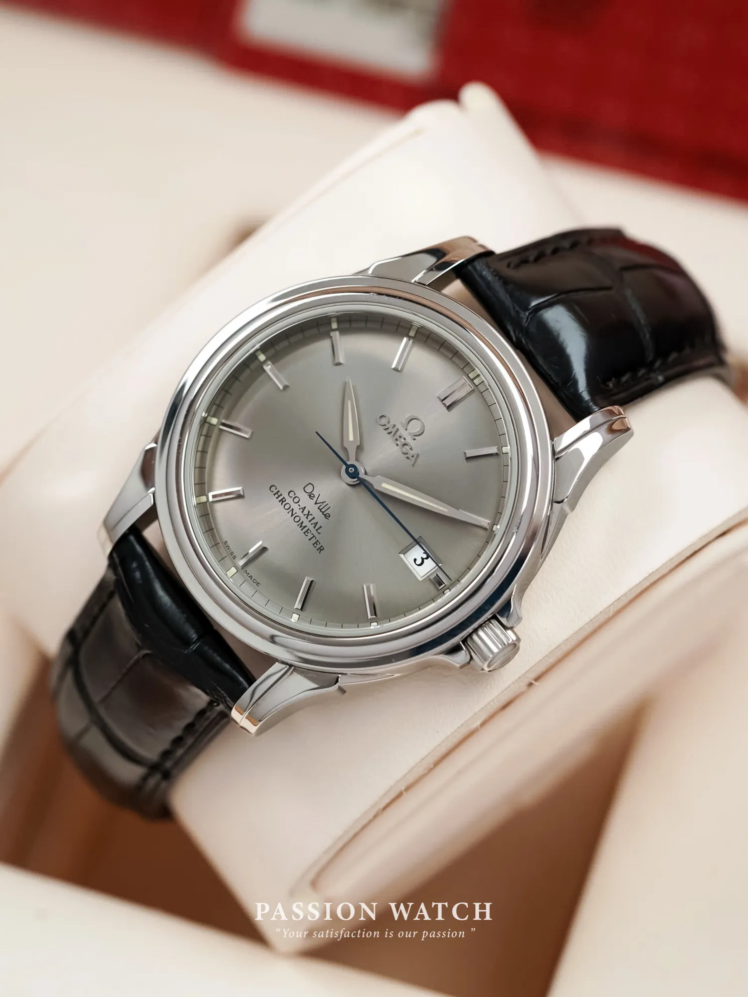 Đồng Hồ Omega De Ville Co-Axial Chronometer 4831.40.31 4 Đồng Hồ Omega De Ville Co-Axial Chronometer 4831.40.31 Mặt số xám dây đeo màu đen