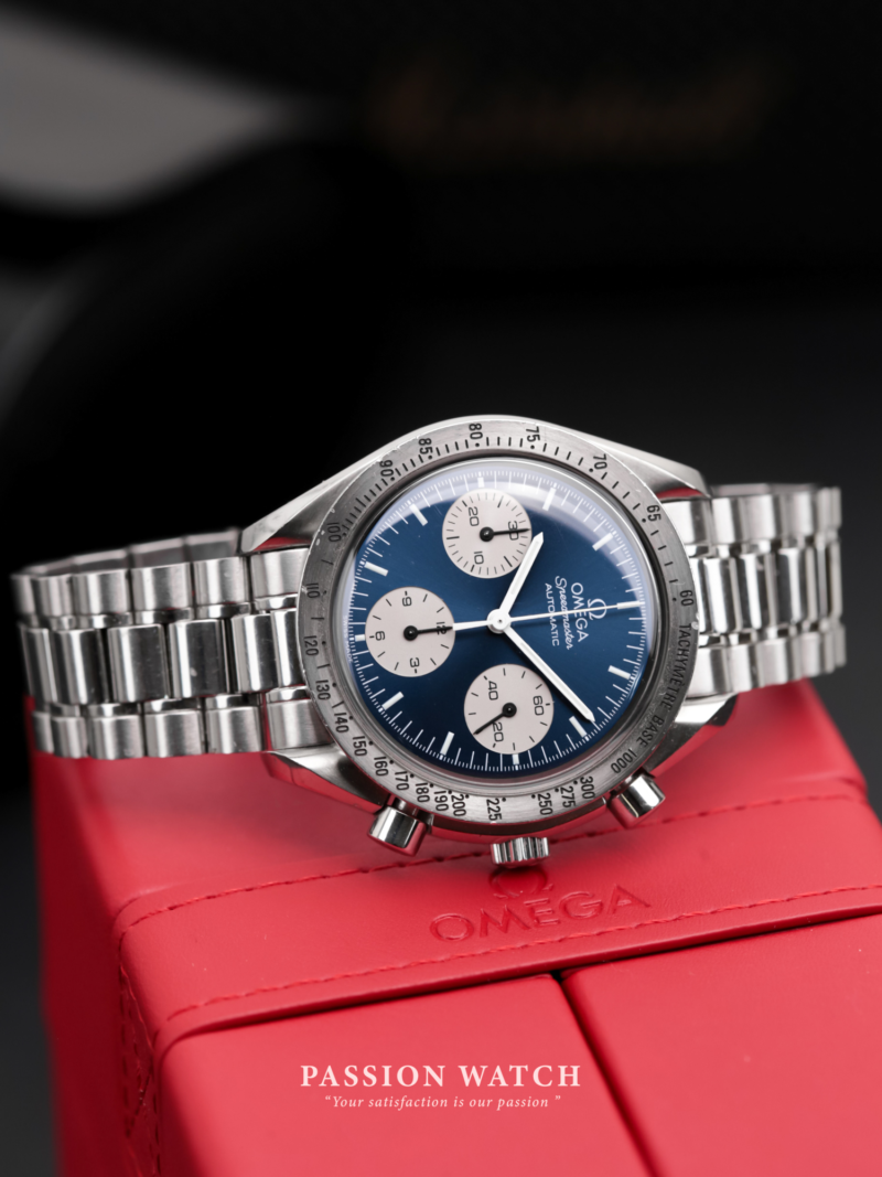 Đồng Hồ Omega Speedmaster Reduced JDM 3510.82.00 16 Đồng Hồ Omega Speedmaster Reduced JDM 3510.82.00 mặt xanh dương