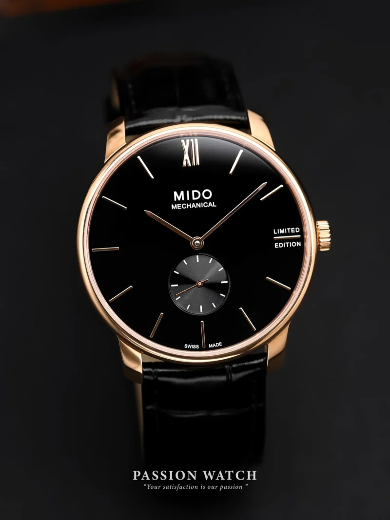 Đồng Hồ MIDO Baroncelli Mechanical Limited Edition M037.405.36.050.00 (M0374053605000) mặt số đen, vỏ vàng hồng sang trọng